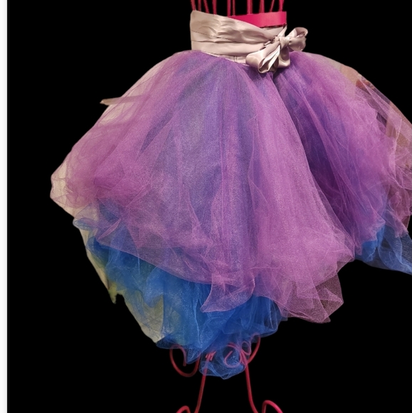 Hugh purple green &blue three layered costom TUTU/SILK RIBBON. - Picture 3 of 6